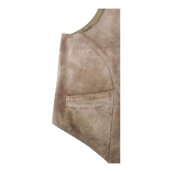 Vintage Chess King Suede Leather Vest Men’s Medium Korea Western Button Front - Picture 3 of 13